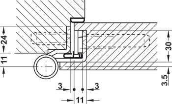 Paumelle de porte pour portes de projet, Startec DHB 3160, pour portes anti-bruit en feuillure jusqu’à 160 kg