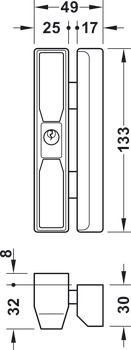 Serrure de fenêtre de toit, DF 88, Abus