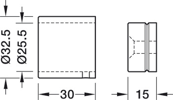 Supports de tringle d'armoire, pour tringle d'armoire ronde Ø 20 mm