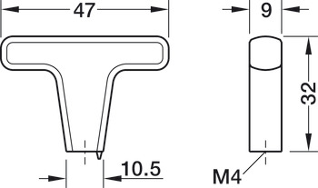 Bouton de meuble, en alliage zingué, Häfele Déco H2335