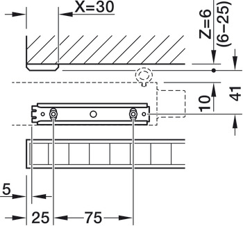 Rail de guidage, Eku Porta 60/100 HMD, garniture