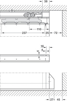 Rail de guidage, Eku Porta 60/100 HMD, garniture