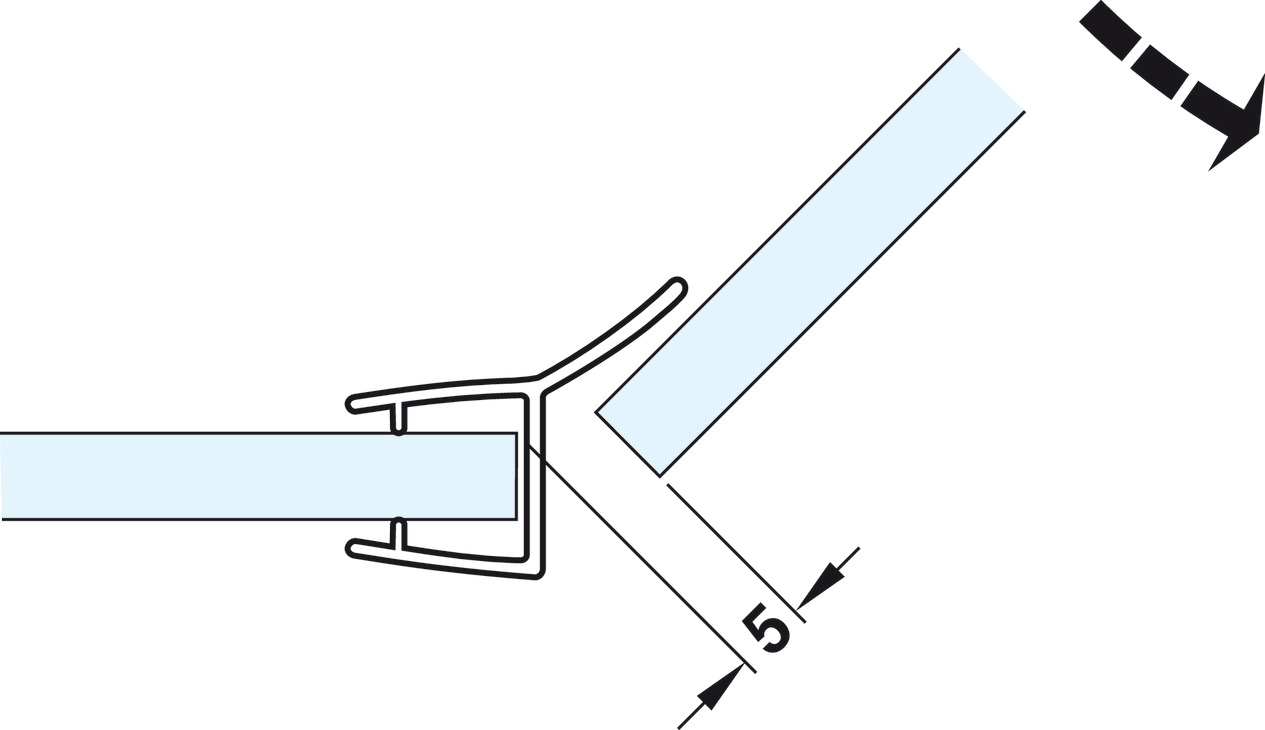 W-B Joint d'étanchéité vitre verre en silicone translucide 2 mètres Profil  Porte douche Coulisse Meuble Tablette Vitrine, hauteur 8mm épaisseur de  verre 4,5mm